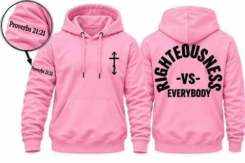 BACK Righteousness vs. Everybody Long Sleeve Hoodie Mockup