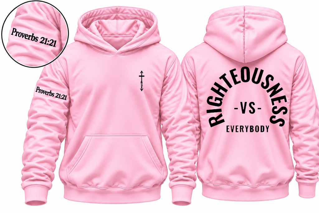 BACK RIGHTEOUSNESS vs. EVERYBODY LONG SLEEVE HOODIES Mockup