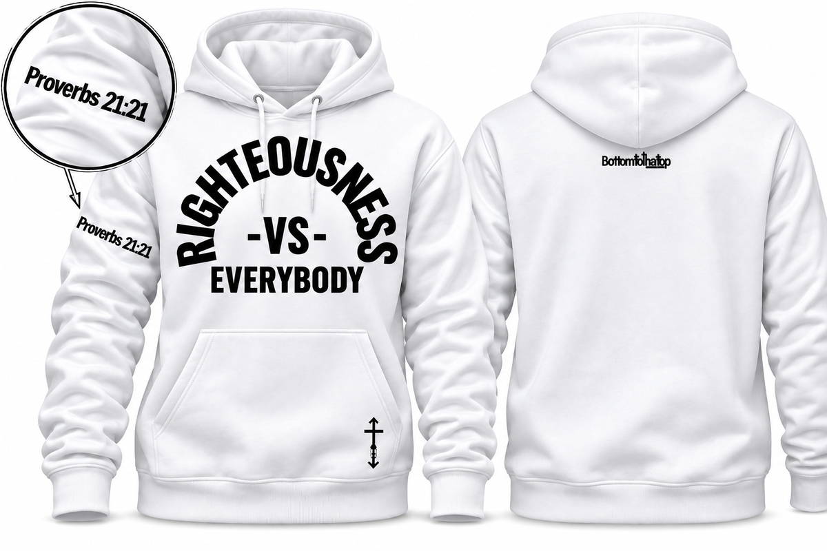FRONT Righteousness vs. Everybody Long Sleeve HOODIE