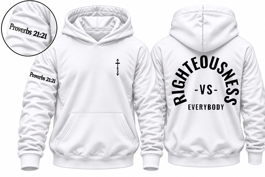 BACK RIGHTEOUSNESS vs. EVERYBODY LONG SLEEVE HOODIES Mockup